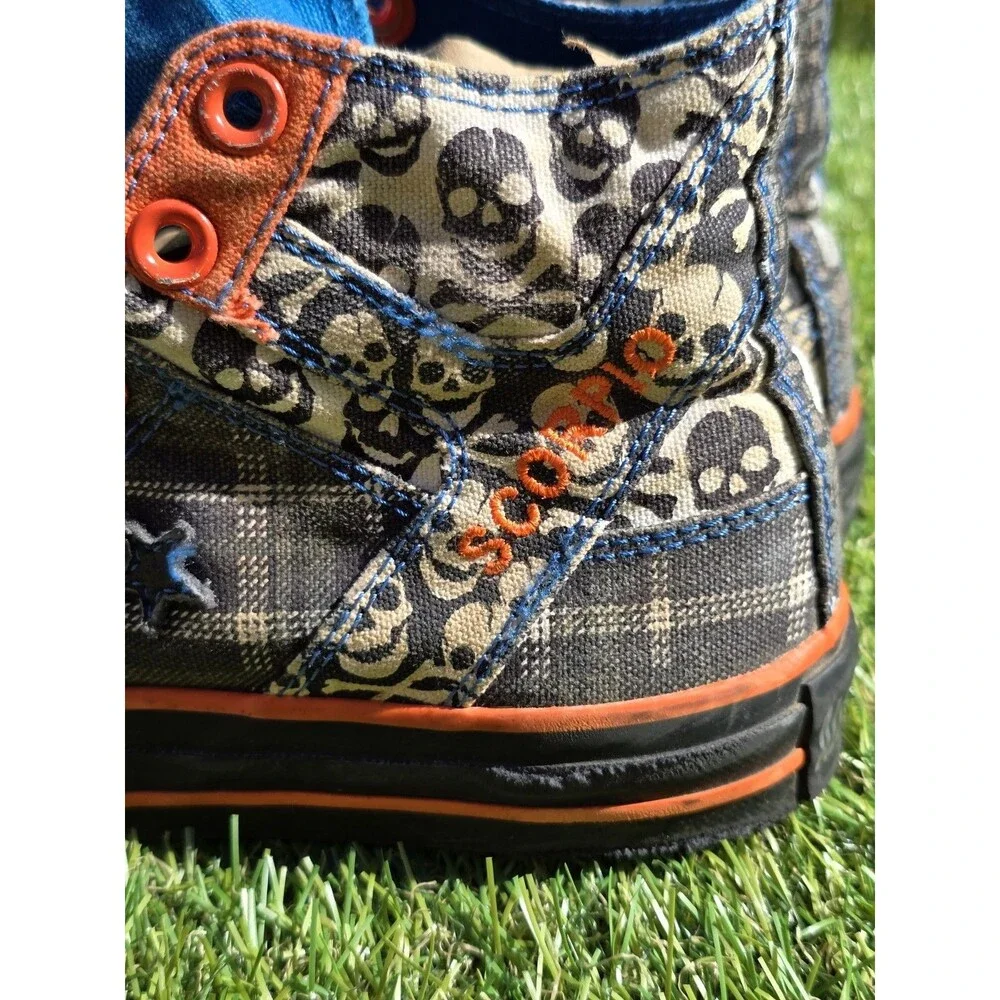 Converse Chuck Taylor All Star Skulls Orange Black Scorpio Men's 3 Woman 4.5 *